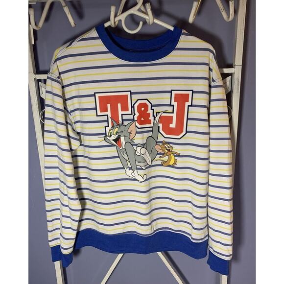 Tom And Jerry Cartoon Comics Striped Sweater XL / Large - Picture 1 of 3